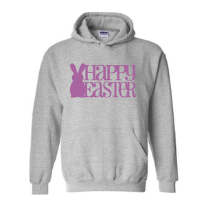 Happy Easter Hoodie, Rabbit Hoodie, Easter Sweater, Spring Hoodie, Easter Gift, Happy Rabbit Hoodie