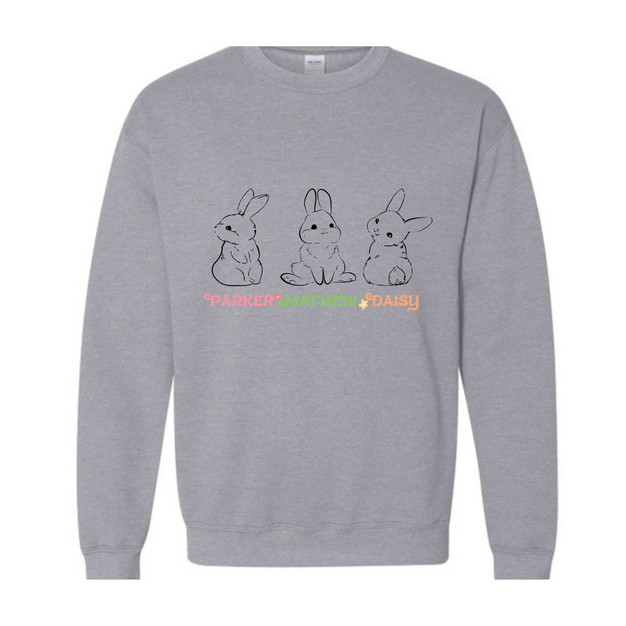 Custom Bunnies Grandma Sweatshirt, Easter Bunnies Sweatshirt, Gift For Grandma, Easter Bunny Hoodie, Cute Easter Sweater