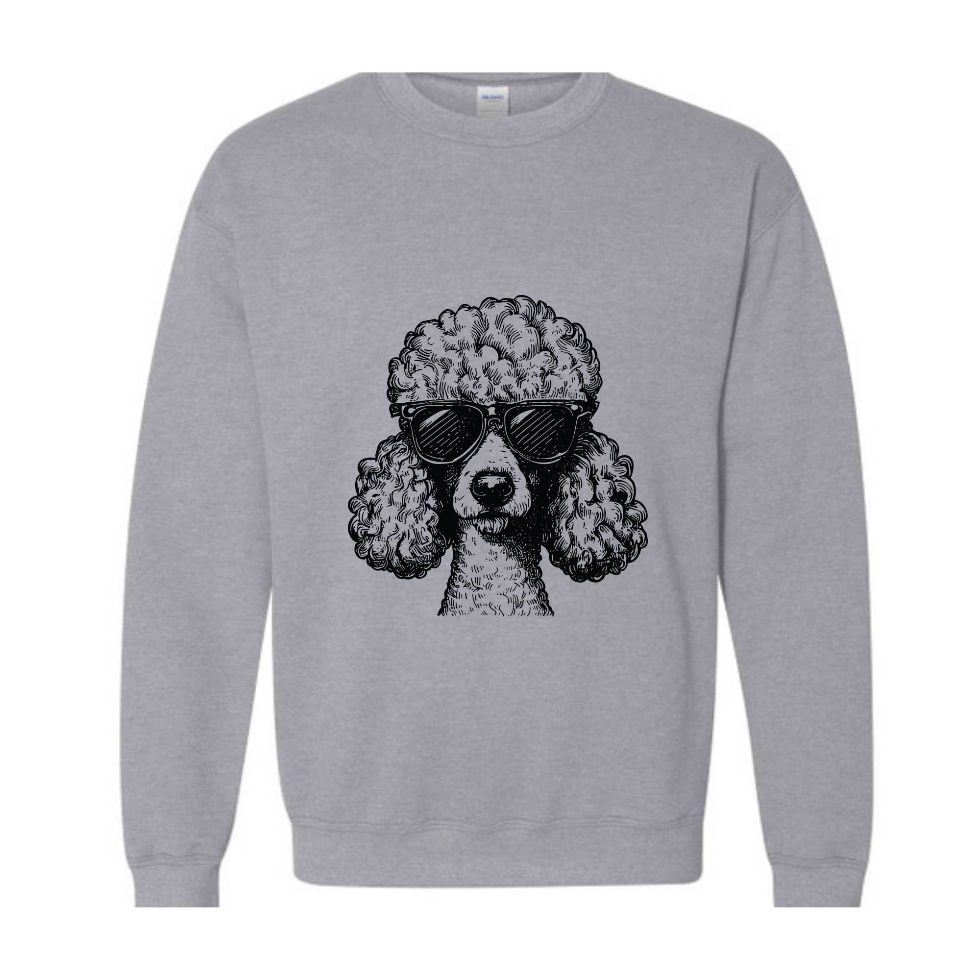 Funny Poodle With Sunglasses Sweatshirt, Hipster Poodle Dog Hoodie, Dog Mom Hoodie, Gifts For Dog Lovers