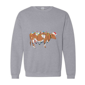 Christmas Cow Sweatshirt, Country Sweatshirt, Country Xmas Sweatshirt, Farm Christmas Sweatshirt, Cow Lover Sweatshirt, Christmas Gift