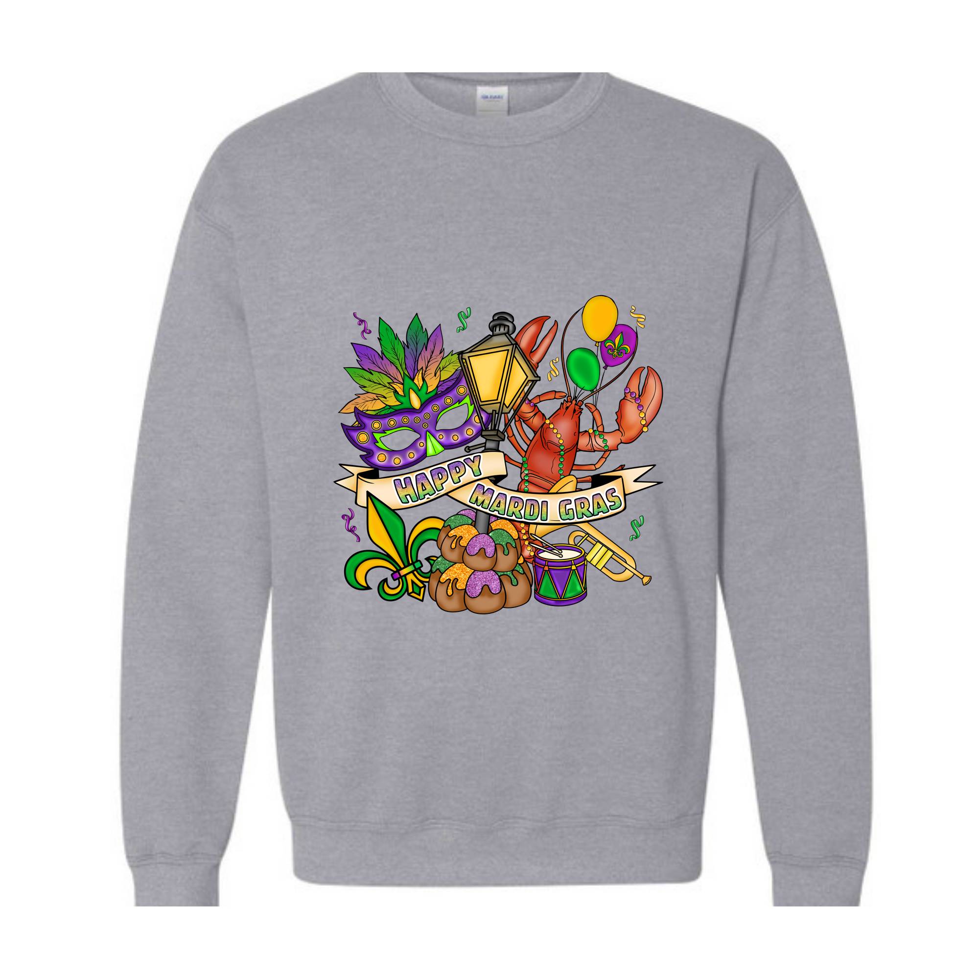 Mardi Gras Theme Sweatshirt, Festival Ready Hoodie, Colorful Carnival Sweater, Party Wear, Mardi Gift