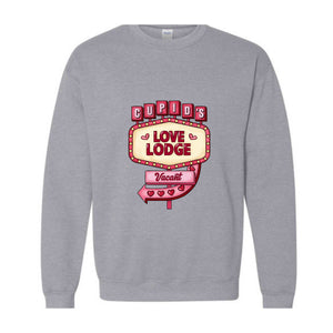 Cupids Love Lodge Vacant Sweatshirt, Valentines Day Sweatshirt, Lover Sweatshirt, Couple Sweatshirt, Gift For Valentines Day