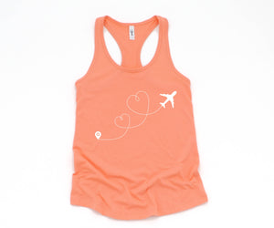 Airplane Heart Tank Top, Plane Lover Tank Top, Adventurer Tank Top, Vacation Tank Top, Travel Lover Tank Top, Destination Tank Top