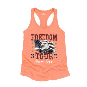 Freedom Tour Born Free Tank Top, USA Tank Top, Independence Day, 4th Of July Tank Top, USA Shirt, Fourth Of July Outfit, Bald Eagle Shirt