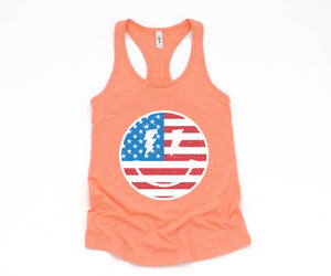 USA Smiley Face Tank Top, Usa Shirt, July 4th Tank, Women's 4th Of July Tank Top, Patriotic Tank Top, America Gifts