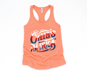 Cheers Merica Tank Top, 4th Of July Tank, Red White And Blue Tank Top, Merica Tank Top, summer tank tops, usa patriotic shirts