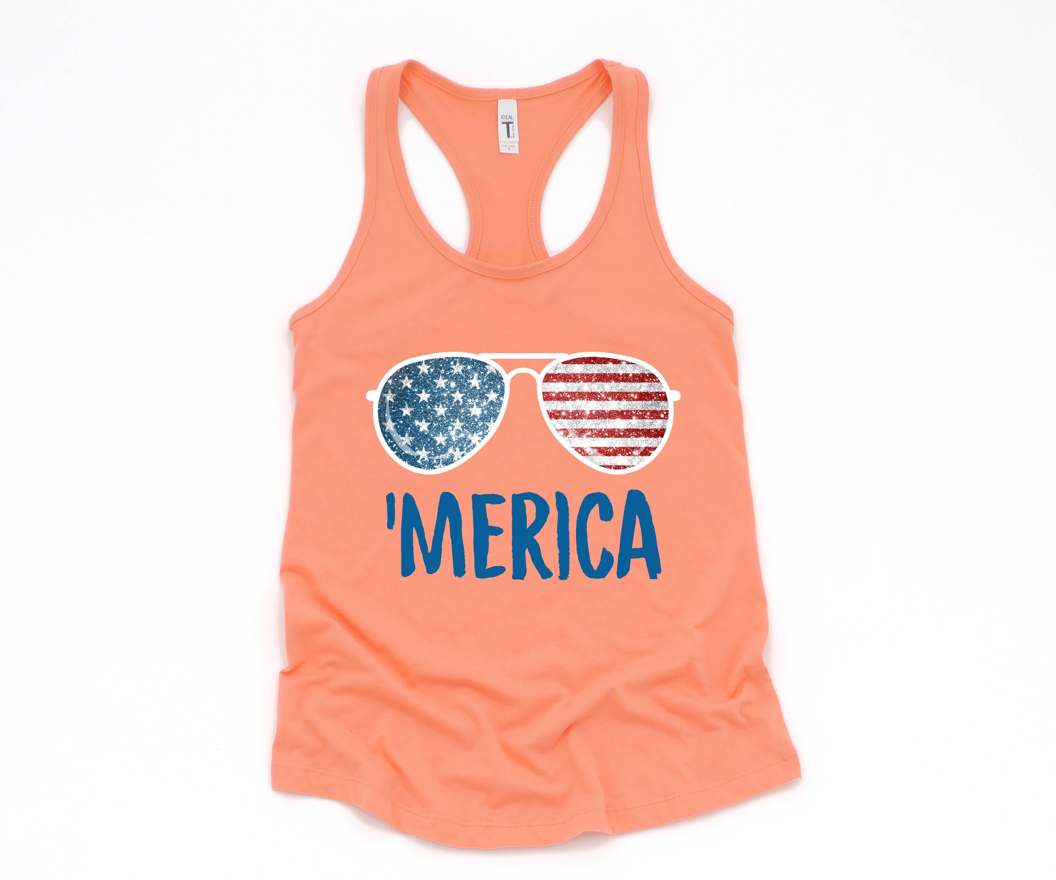 Merica Sunglasses Tank Top, July 4th Tank Top, USA Tank Top, Independence Day, 4th Of July Tank Top, Fourth Of July Outfit, Summer Tank Top