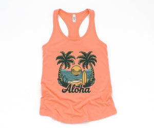 Aloha Beach Tank, Aloha Tank Top, Hawaiian Tank Top, Beach Tanks, Summer Tank Top, Vacation Tank, Summer Tank Tops, Hawaii Tank Top