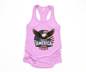 America Eagle Crop Tank Top, Memorial Day, July 4th Crop top, Womens 1776 July Patriotic Shirt, Womens July 4th tshirts