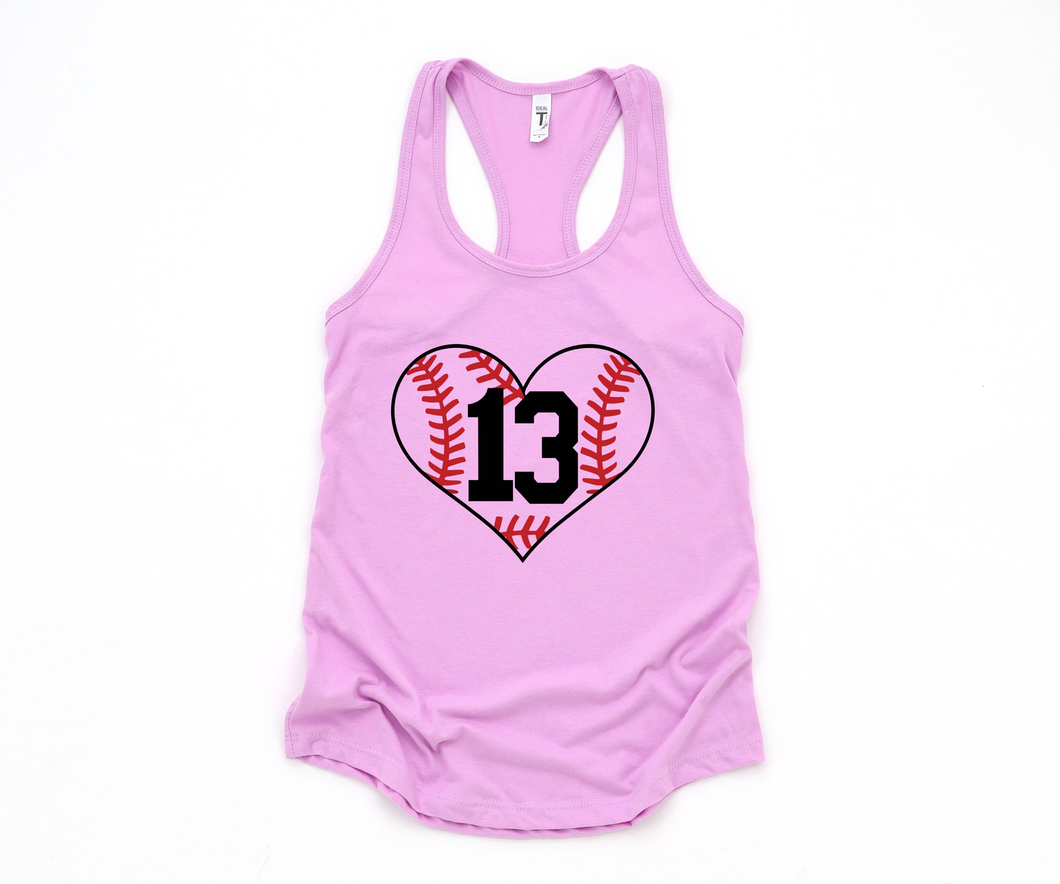 Personalized Heart Baseball Mom Shirt, Custom Baseball Mom Tank, Mom Shirt, Sports Mom Tank Top, Sports Tank