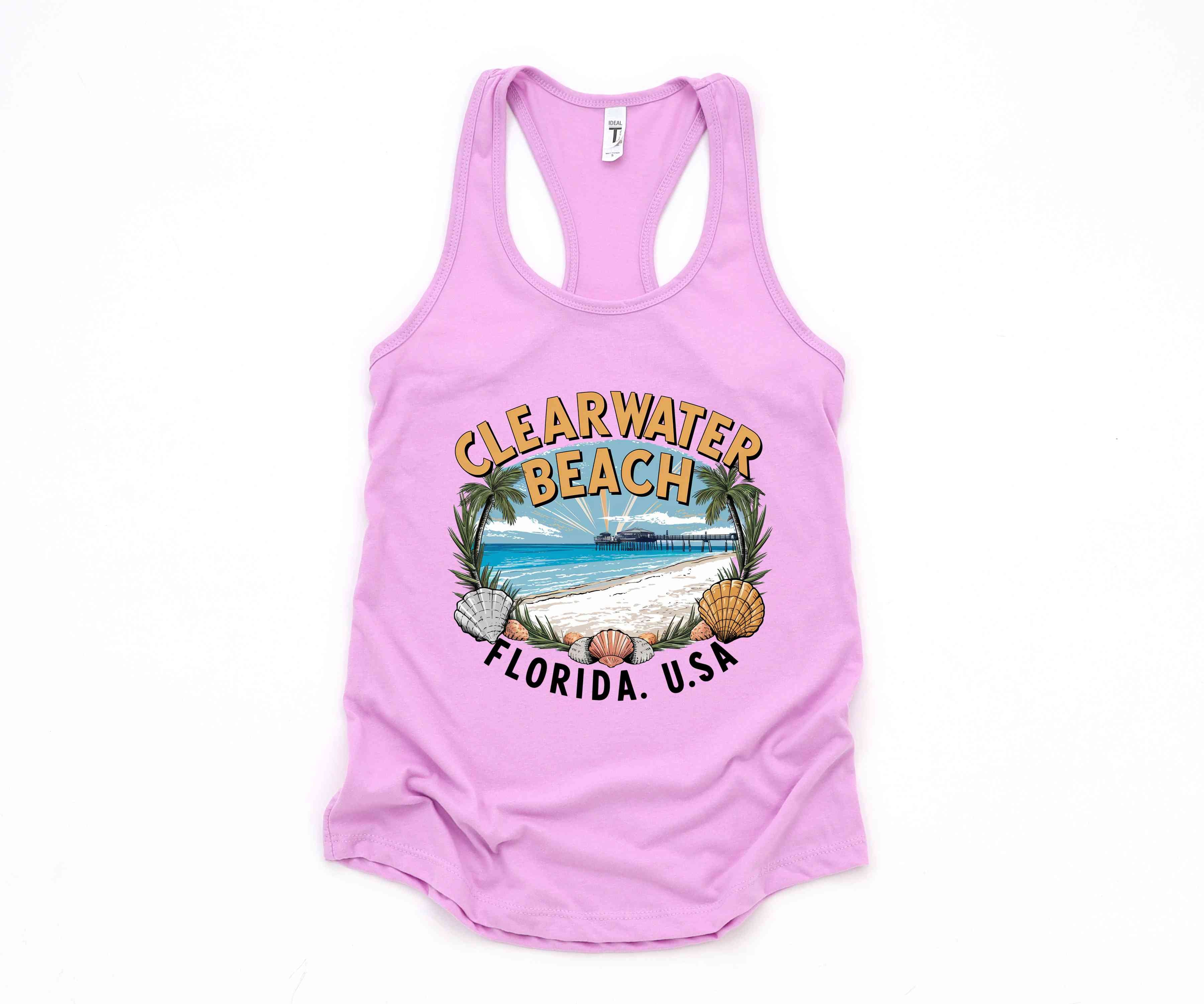 Clearwater Beach Tank Top, Summer Trip Shirt, Beach Trip Tank Top, Beach Tank Top, Beach Gift, Beach Outfit, Retro Beach Shirt