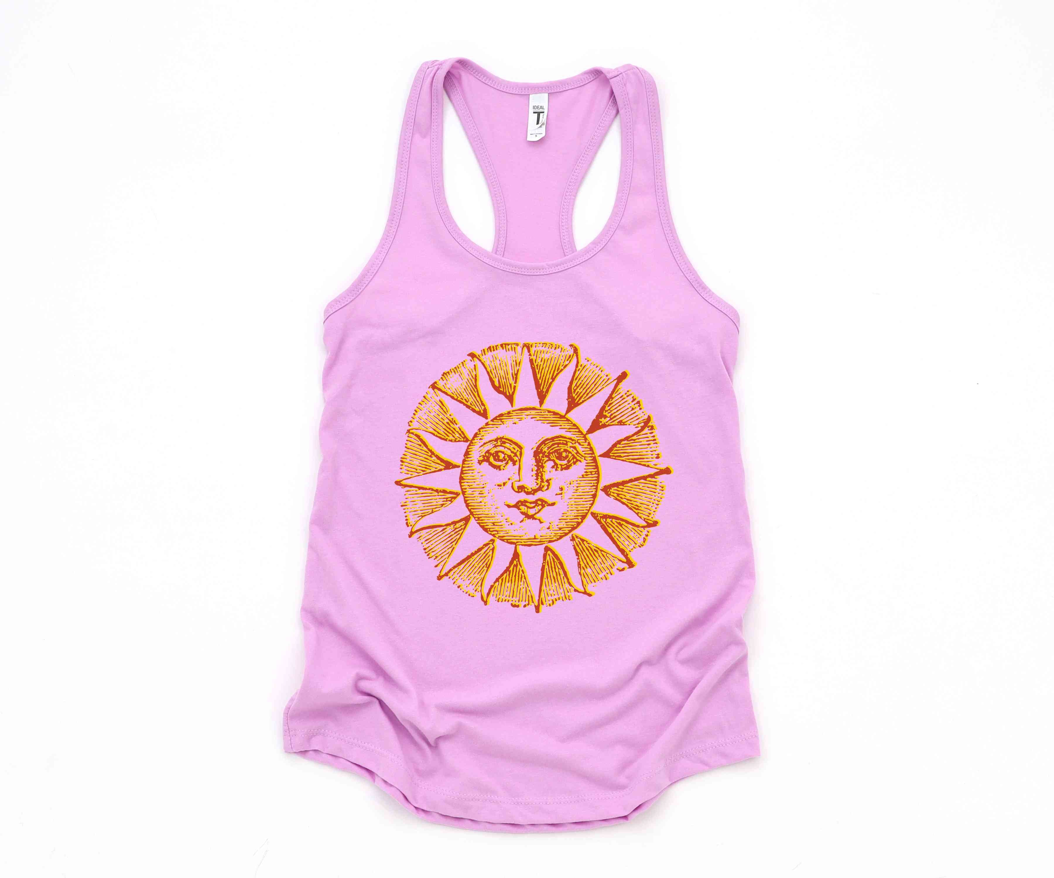 Vintage Sun Tank Top, Boho Sun Tank Top, Summer Tops, Vintage Apparel, Beach Lovers Gift, Workout Tank