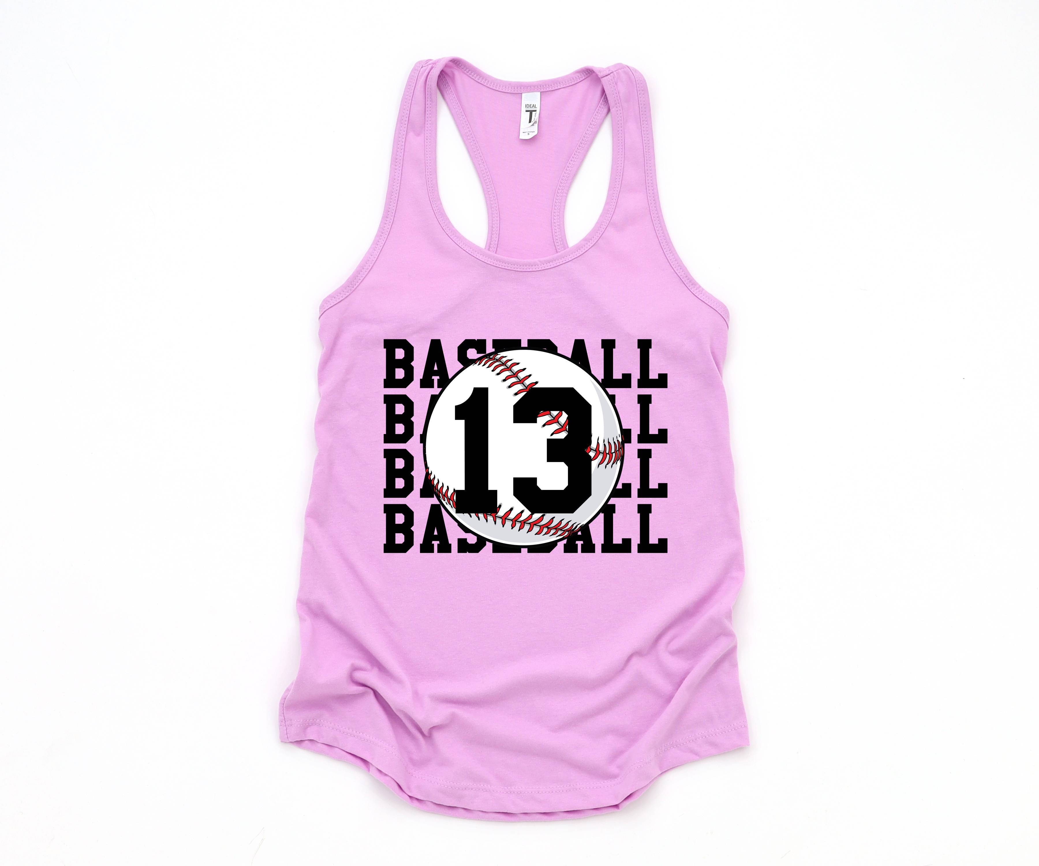 Personalized Baseball Tank, Baseball Racerback Tank Top, Custom Baseball Number Tank Top, Baseball Mom Racerback, Custom Baseball Mom Shirt