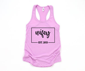 Wifey Est Tank Top, Engagement Gift, Honeymoon Tank Top, Just Married Shirt, Engagement Tank Top, Wifey Custom Tank Top