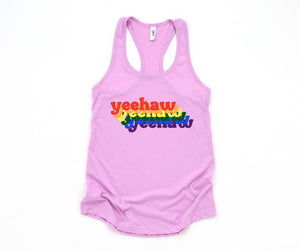 Yeehaw LGBT Tank Top, Pride Month Tank Top, Rainbow Pride Tank Top, Love Is Love Tank Top, Equal Rights Tank Top, Gift For LGBT Support