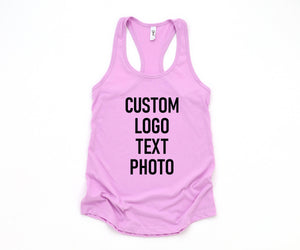 Custom Logo Text Photo Tank Top, Personalized Tank Top, Custom Design, Custom Bachelorette Tank Tops