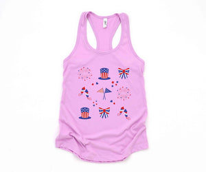 American Tank Top, America Map Tank Top, Fireworks Tank Top, Bow Tank Top, 4th Of July Tank Top, Independence Day Tank Top, Memorial Tank