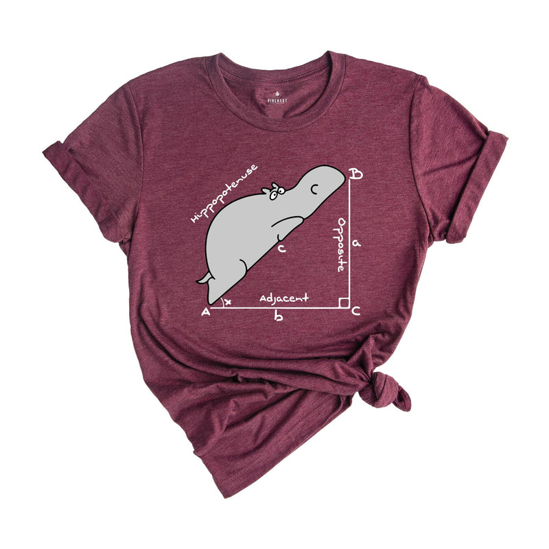 Funny Hippopotenuse Shirt, Geometry Teacher Gift, Funny Math T-Shirt, Teacher Shirt, Math Teacher Shirt, Hippopotamus Tee