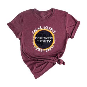 Pennsylvania Totality Shirt, Pennsylvania Total Solar Eclipse Shirt, Celestial Shirt, Eclipse Event 2024 Shirt, April 8th 2024