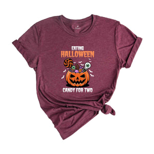 Eating Halloween Candy for Two Shirt, Halloween Shirt, Pregnancy Announcement Shirt, Baby Reveal Shirt, Halloween Pregnant Mom Tee