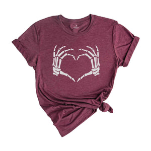 Skeleton Hand Heart Shirt, Skeleton Halloween Shirt, Halloween Shirt, Spooky Season Shirt, Halloween Gift, Spooky Shirt, Fall Love Shirt