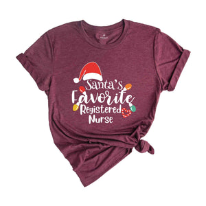 Santa's Favorite Nurse Shirt, Christmas Santa's Nurse Shirt, Christmas Gift for Nurse, Funny Christmas Shirt, Nurse Christmas Shirt,