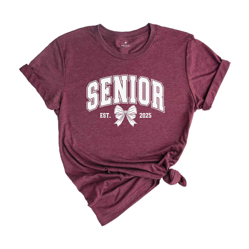 Coquette Senior 2025 Shirt, Class Of 2025 Shirt, Graduate Gift Shirt, High School Tee Senior, School Shirt, Graduation Gift, Cute Senior Tee