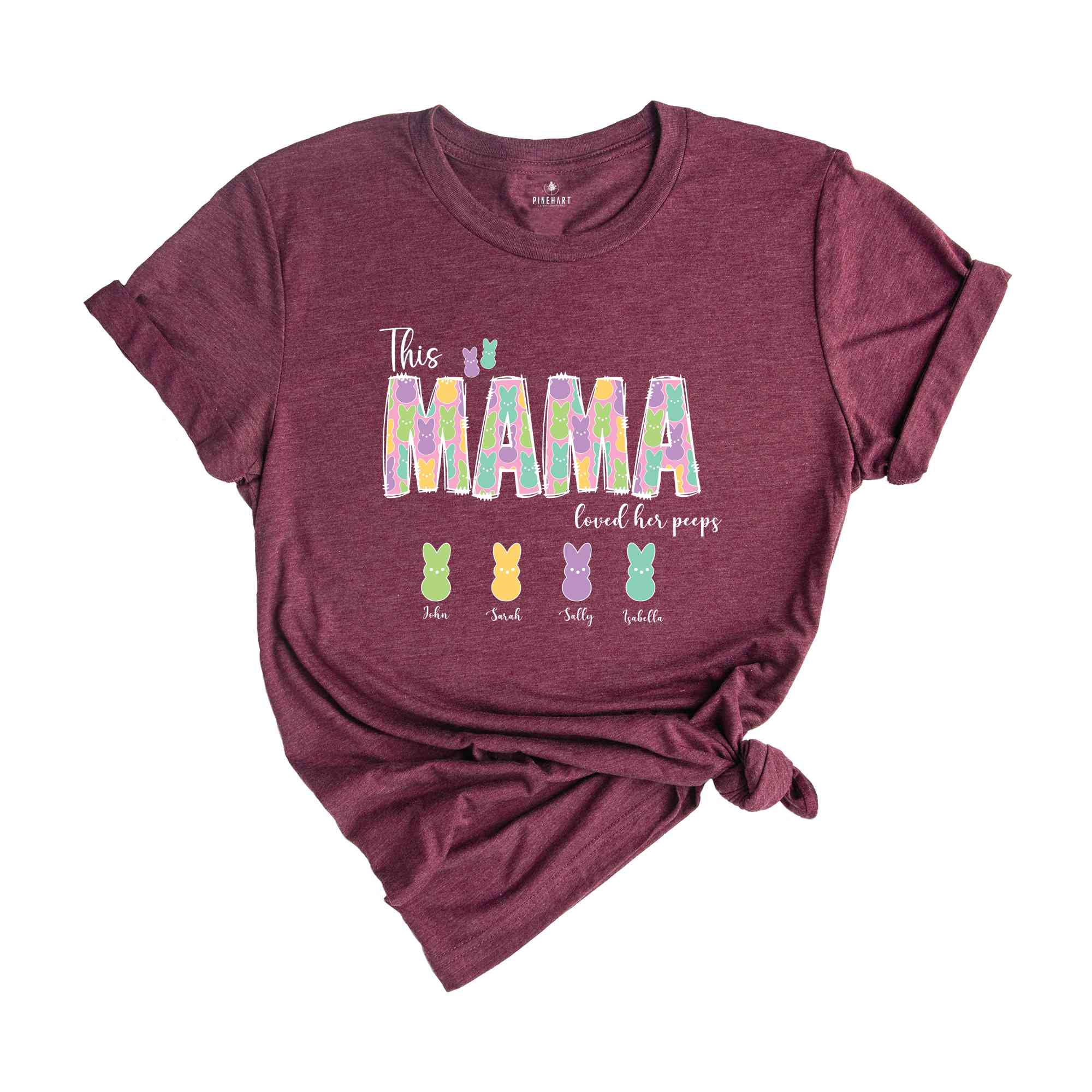 This Mama Loves Her Peeps Custom Name Easter Shirt, Personalized Easter Peeps Name Shirt, Easter Mom Shirt