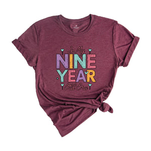 In My Nine Year Old Era T-Shirt, Girls Birthday Party, Ninth Birthday Shirt, Birthday Girl Party, Birthday Shirt