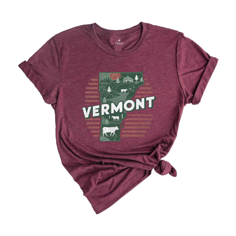 Retro State Of Vermont Shirt, State Of Vermont Shirt, State Shirt, Vermont Shirt, Vermont Lover Shirt, Family Trip Shirt, Travel Shirt