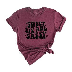 Sweet Six And Sassy Shirt, Birthday Girl Shirt, Cute Birthday Shirt, Tie Dye Shirt, Birthday Party Shirt Girl, Birthday Gift, Kids Tshirt