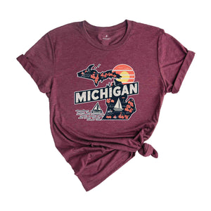 Retro State Of Michigan Shirt, State Of Michigan Shirt, State Shirt, Michigan Shirt, Michigan Lover Shirt, Family Trip Shirt, Travel Shirt