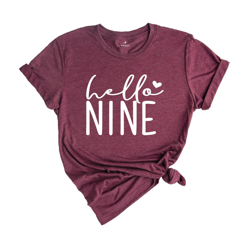 Hello Nine Shirt, 9th Birthday T-Shirt, Nine Year Old Birthday, 9th Birthday Party Shirt, Gift for 9th Birthday