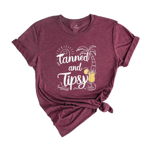 Tanned and Tipsy Shirt, Beach Shirts, Vacation Shirts, Vacation Gifts, Women's Summer Shirts, Travel Shirt, Girls Trip Shirts