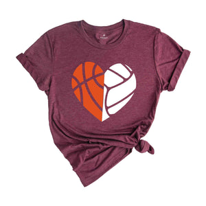 Basketball Heart Shirt, Volleyball Lover Shirt, Basketball Shirt, Basketball Mom Shirt, Game Day Outfit, Sports Shirt