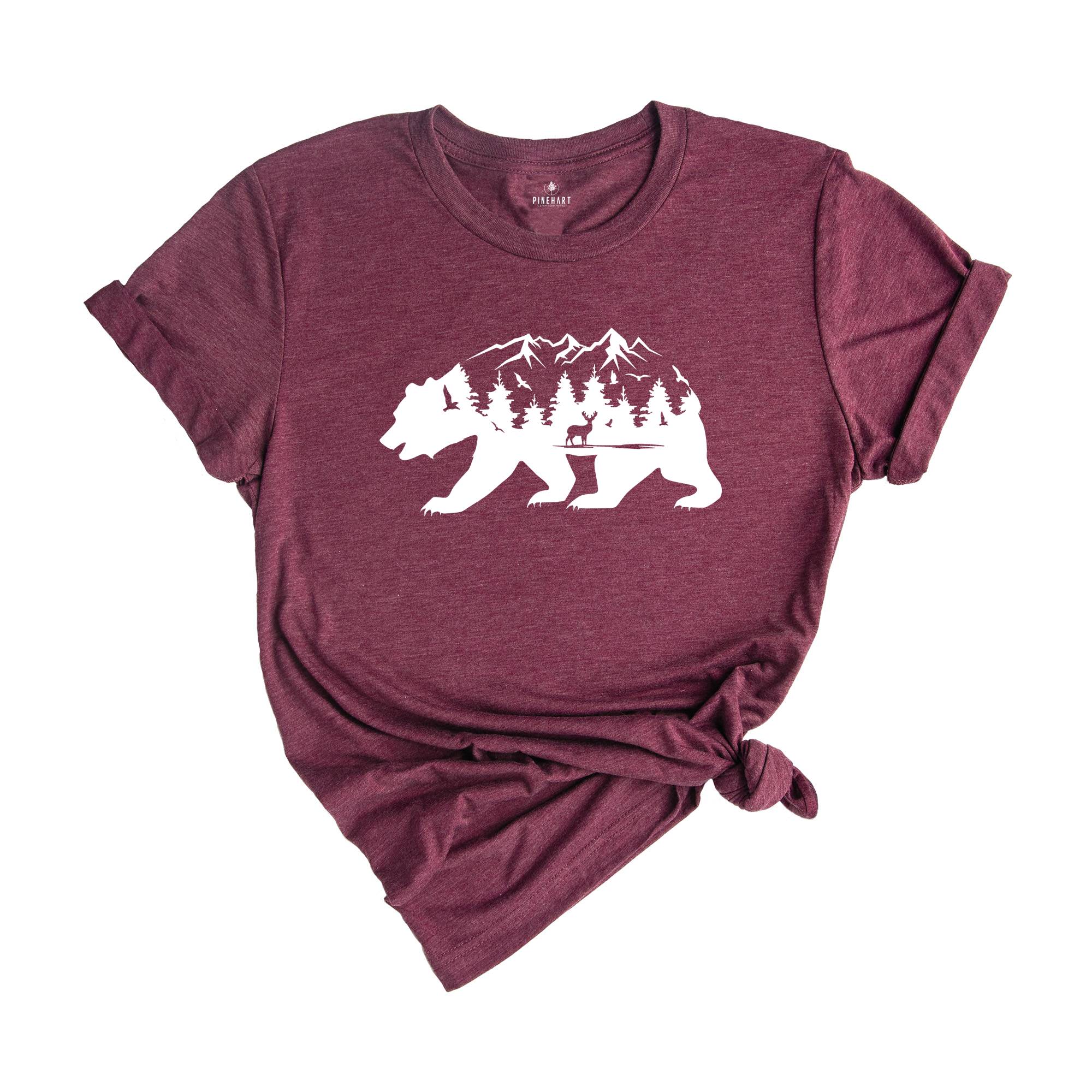 Mountain Bear Shirt, Bear T Shirt, Camping T Shirt, Wilderness Travel Tee, Wanderlust, Mountain Camp Shirt