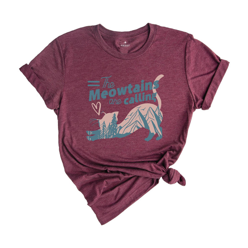 The Mountains Are Calling, Camping shirt, Happy Camper, Hiking Shirt, Adventure Awaits, Cat mama, Cat Owner Gift