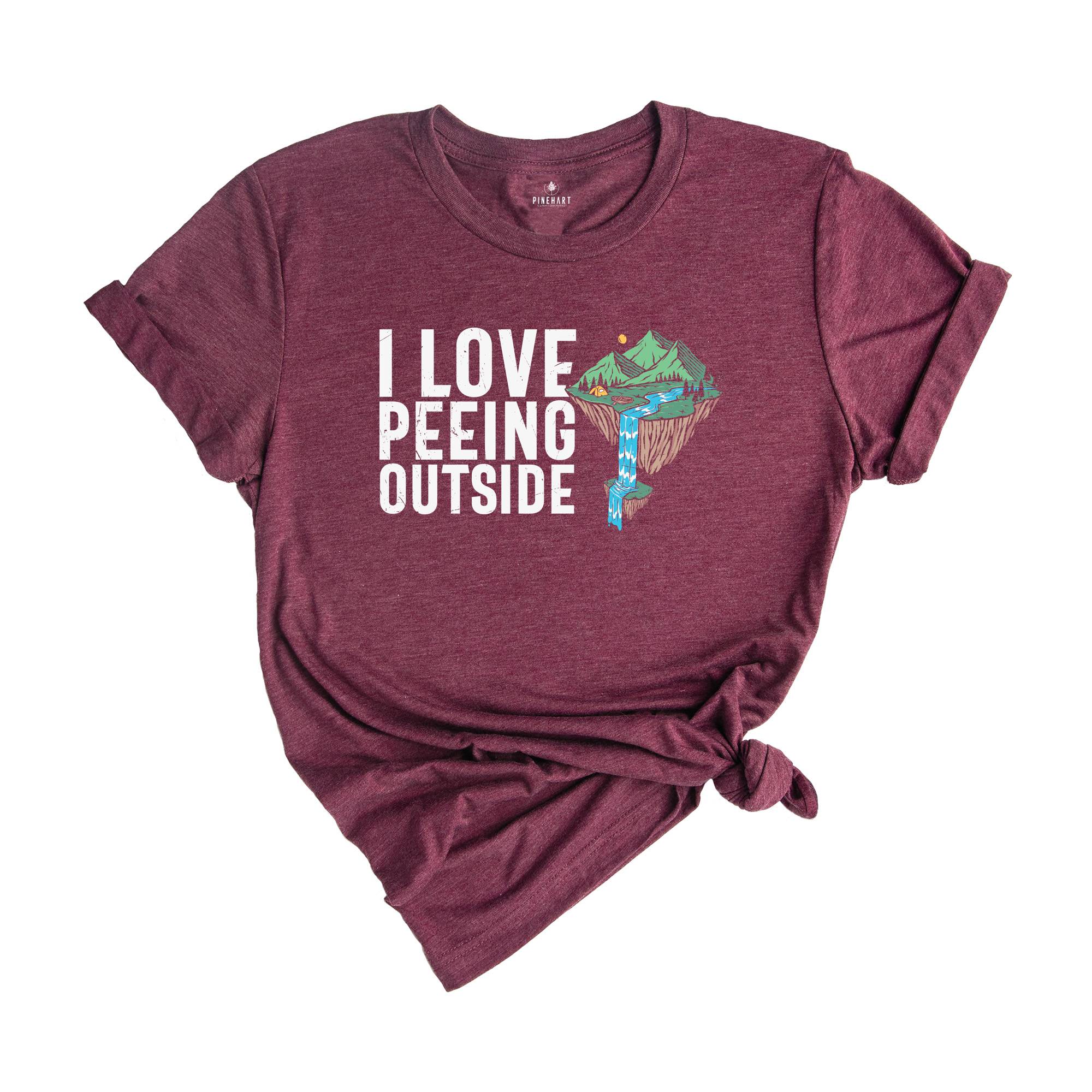 I Love Peeing Outside Camping Shirt, Funny Camping T-Shirt, Peeing In The Bushes Shirt, Camping Scene Tee