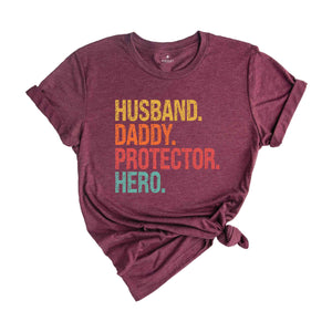 Husband Daddy Protector Hero Shirt, Father's Day Shirt, Cute Mens Gift, Gift for Father, Gift for Husband, Best Dad Shirt, Gift for Dad