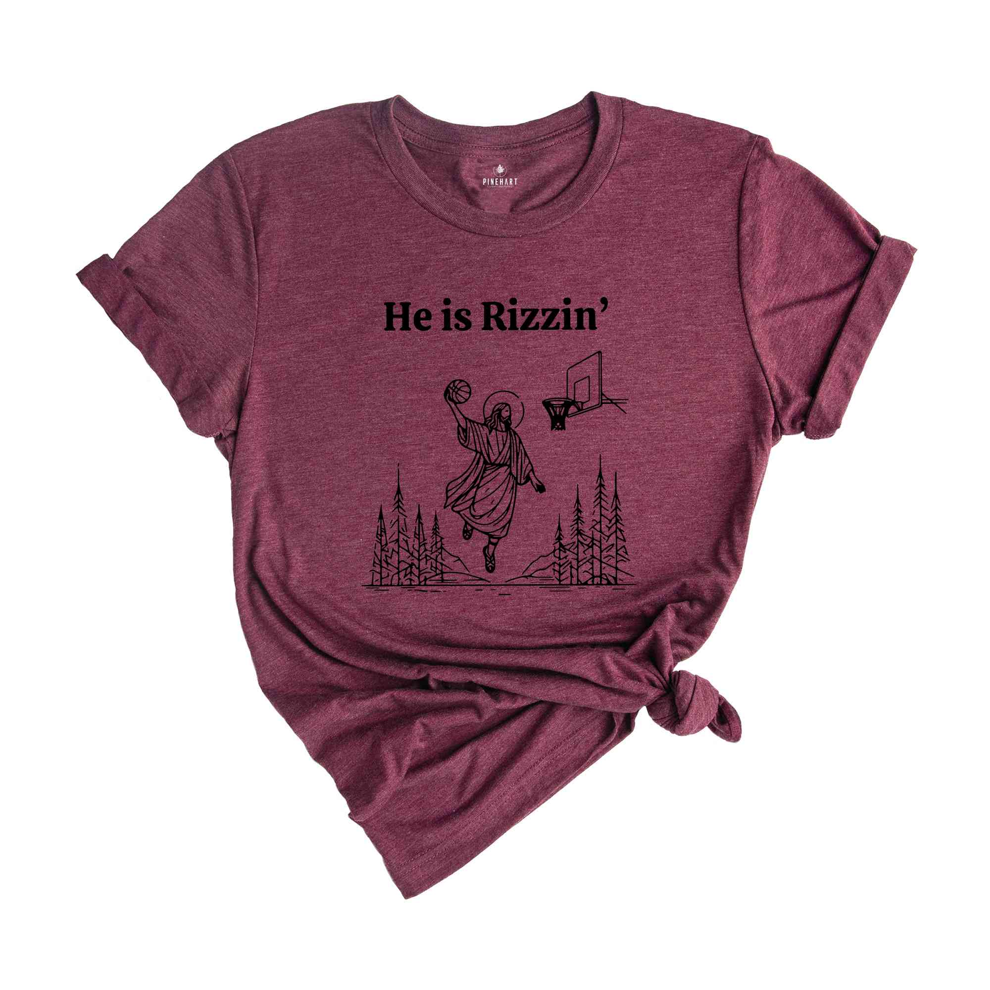 He Is Rizzin' Shirt, Jesus Basketball Easter Shirt, He Is Rizen Funny Easter Shirt, He Is Rizzen Jesus Tshirt, Faith Jesus Tee