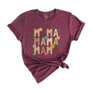 Mama Leopard Shirt, Leopard Mama Flower Shirt, Retro Mama Shirt, Mama Shirt, Boho Mama Shirt, Mother's Day Shirt, Floral Mama Shirt