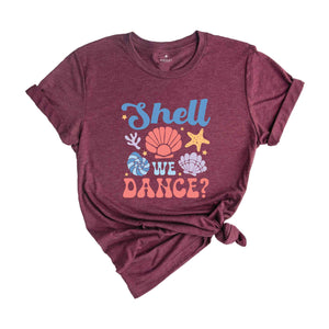 Shell We Dance Shirt, Summer Shirt, Retro Groovy Beach Shirt, Seashells Shirt, Vacation Shirt, Retro Summer Shirt, Beach vibes Shirt