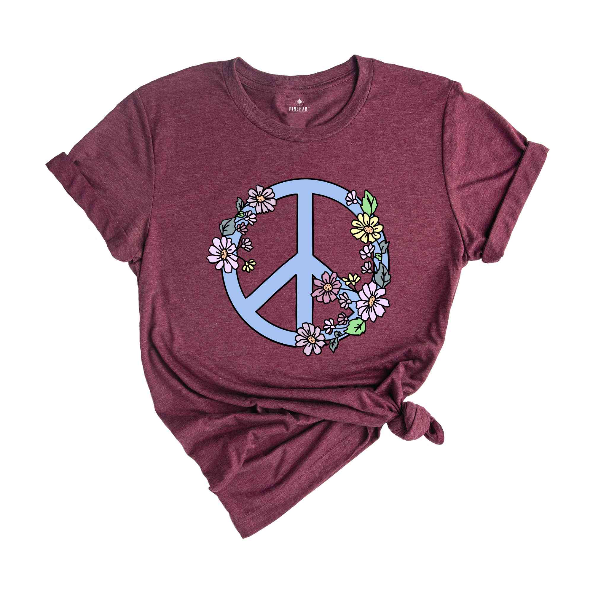 Peace Shirt, Peace Shirt, Floral Peace Sign Shirt, Peace Flower Shirt, Peace and Love Tee, Summer Shirt, Peace Sign Shirt