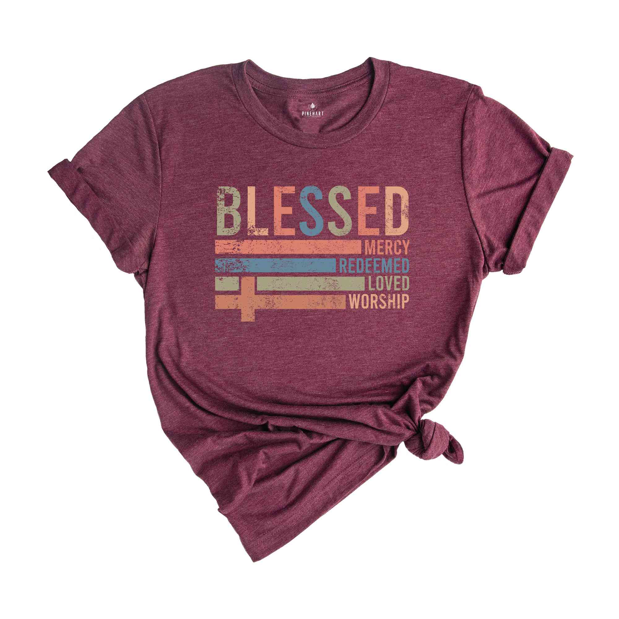 Retro Blessed Redeemed Shirt, Religious Easter Shirt, He is Risen Shirt, Easter Shirt, Mercy Shirt, Redeemed Tee, Loved Shirt, Worship Shirt