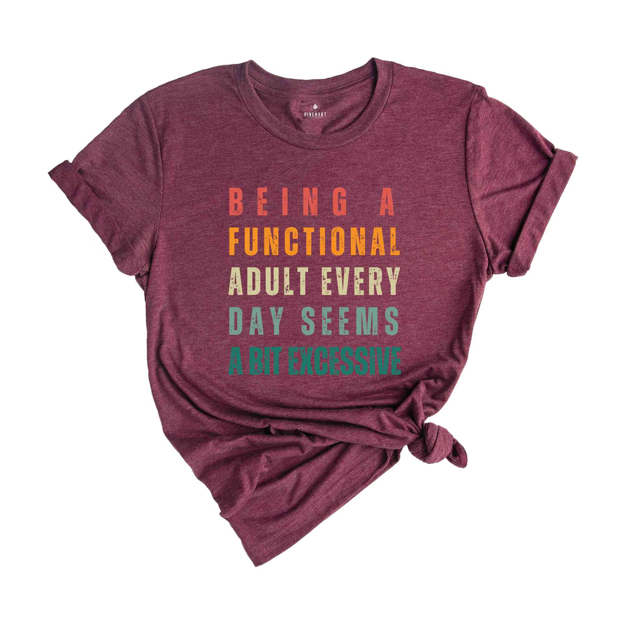 Being A Functional Adult Everyday Seems A Bit Excessive T-Shirt, Adult Humor Shirts, Adulting T-Shirt, Funny Gifts