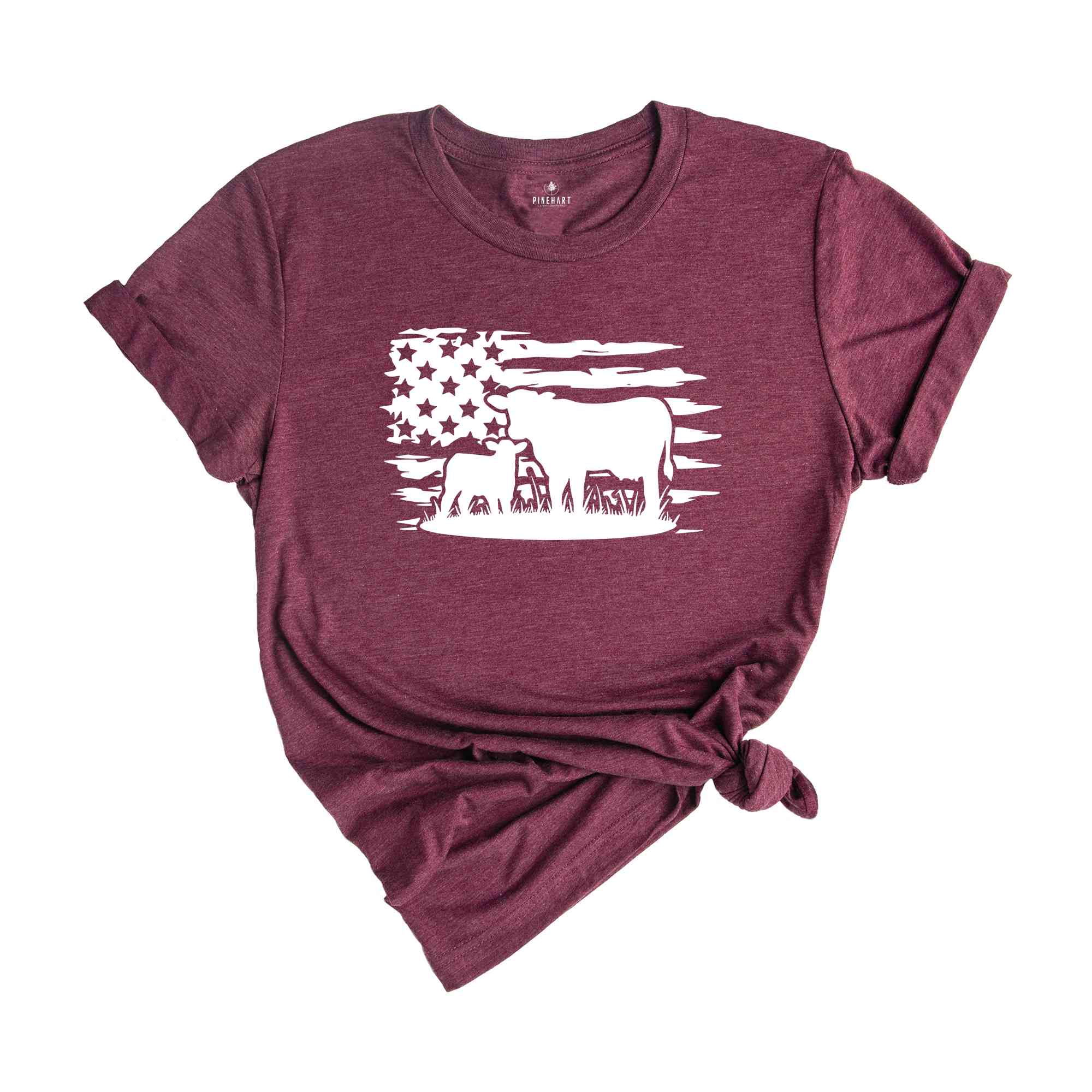 Farm Shirt, Farm Animals Shirt, American Flag Shirt, Cow Shirt, Country Shirt, Farmer Gifts, Gift for Him, USA Shirt