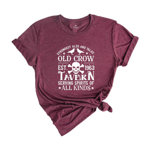 Strongest Ales And Tales Old Crow Tavern Shirt, Halloween Shirt, Spooky Pumpkin Shirt, Halloween Party Shirt, Halloween Gift