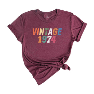 Vintage 1974 Shirt, 50th Birthday Shirt , Auntie Shirt, Mother's Day Shirt, Gift For Grandma, Trendy Birthday Shirt