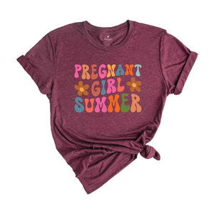 Pregnant Girl Summer Shirt, Cute Mom to Be Shirt, Pregnancy Reveal Shirt, Funny Mom Gift, New Mom Shirt, Baby Announcement Shirt