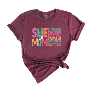 She Is Mom Shirt, Mother's Day Shirt, Gift For Mother, Rainbow Shirt, Cute Mother's Day Shirt, Mama Shirt, Cute Mother Tee